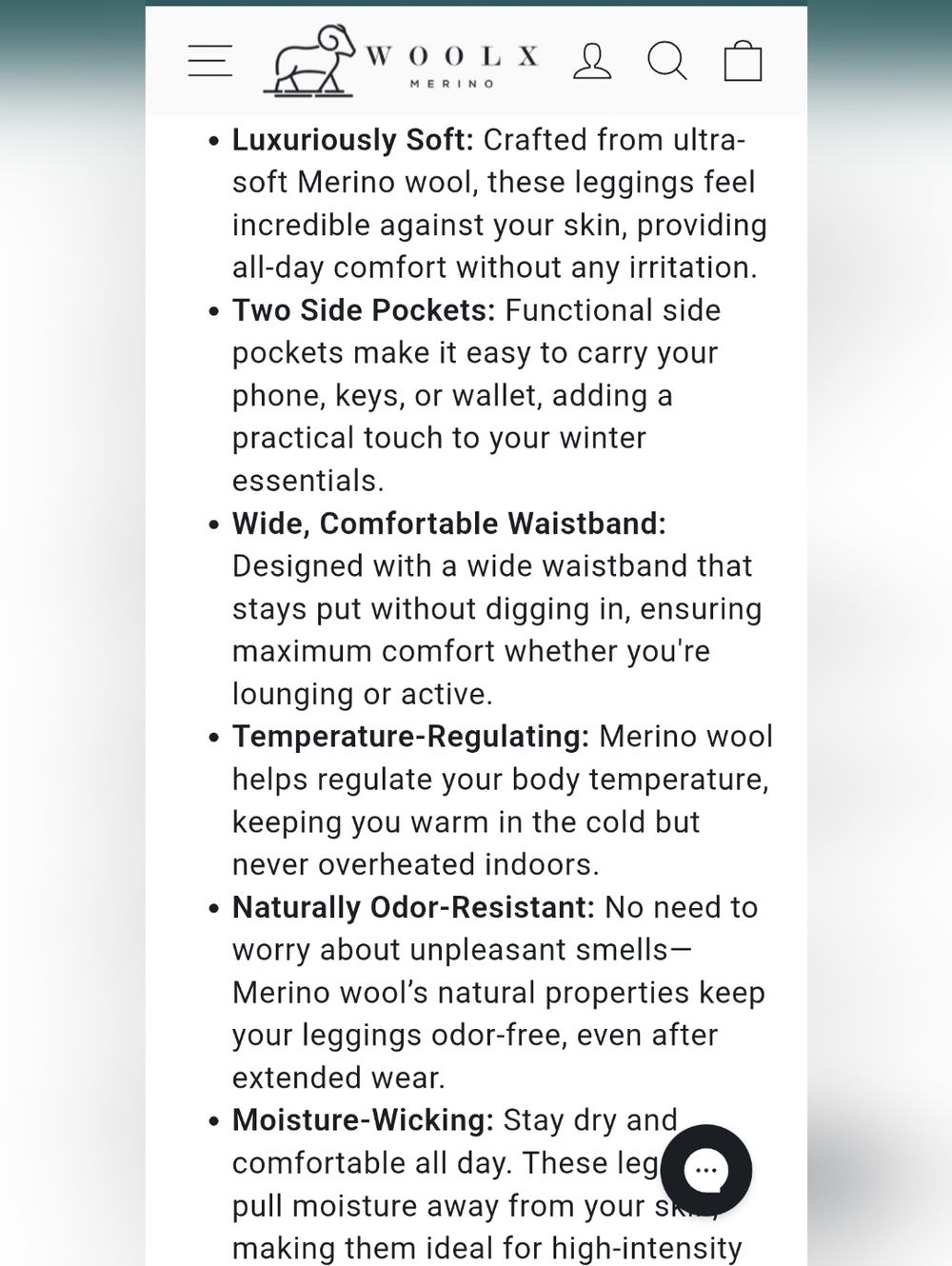 Woolx Frost Duralite Merino Wool Leggings - Picture 14 of 15